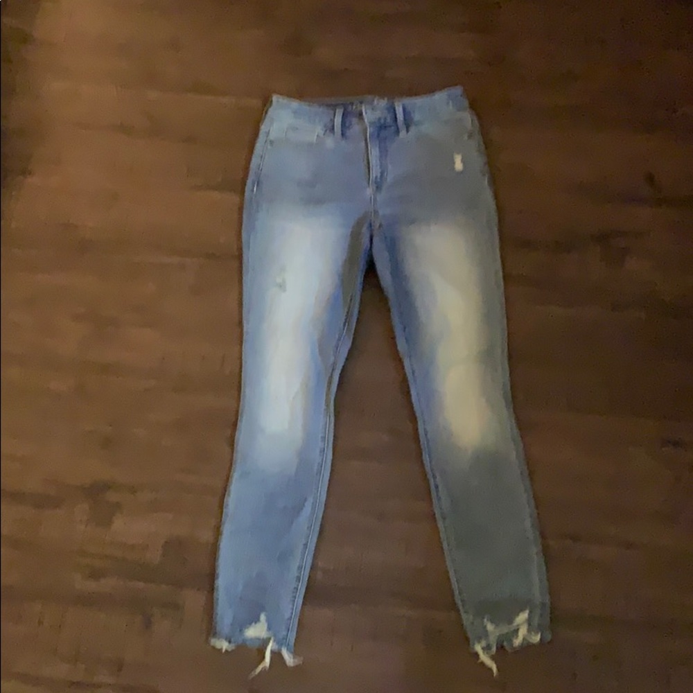 High Waisted Distressed Jeans